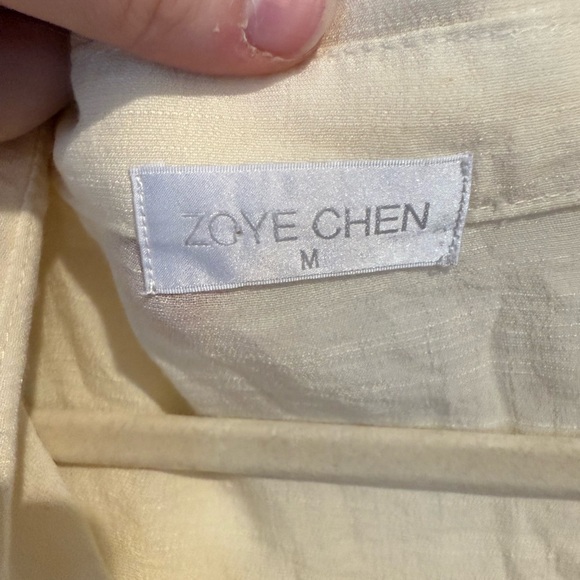 Women's light yellow Button Down Shirt - Picture 2 of 5